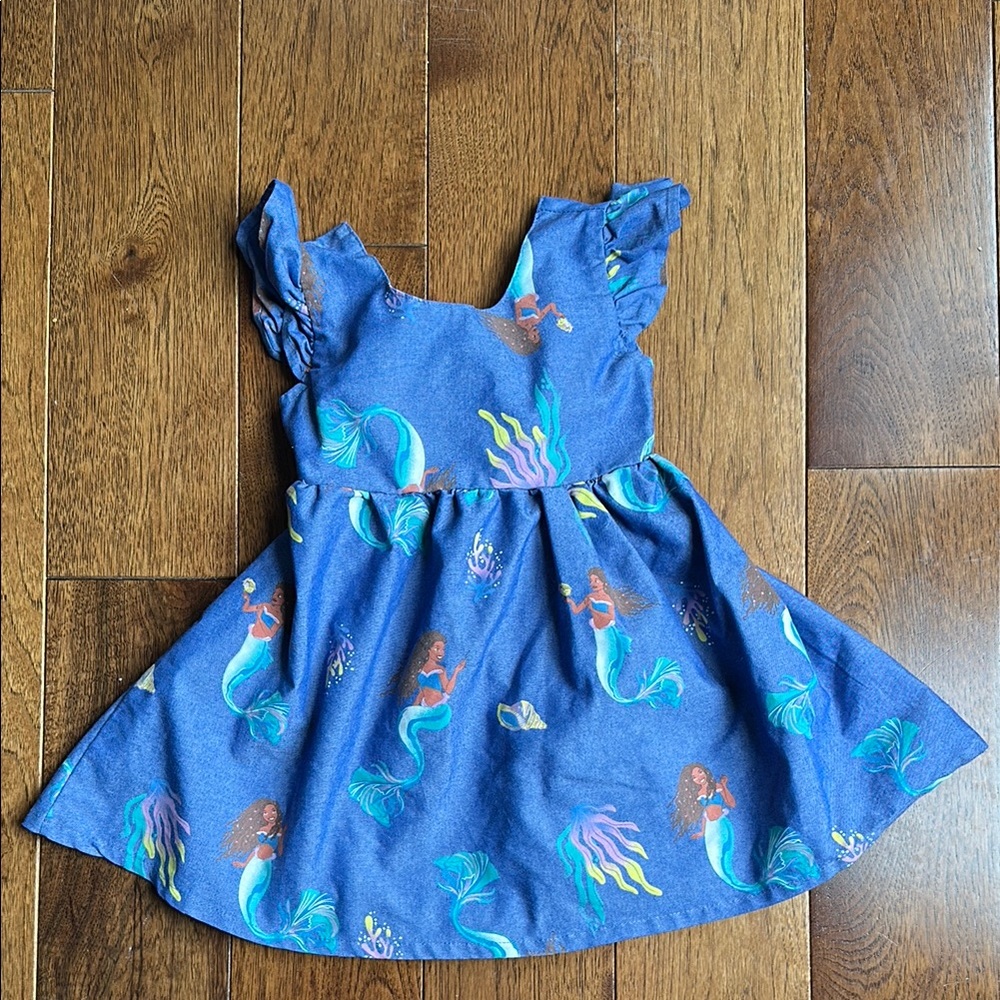 Disney Little Mermaid Kids Casual Blue Dress